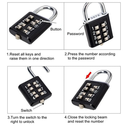 8 Digits Password Code Combination Padlock