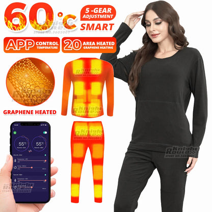 APP control Heated Jacket Thermal Underwear