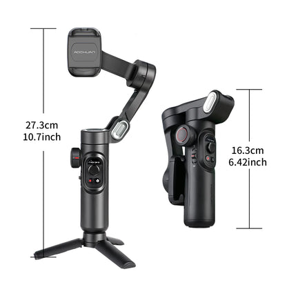 3-Axis Handheld Gimbal Stabilizer for Smartphone with Fill Light