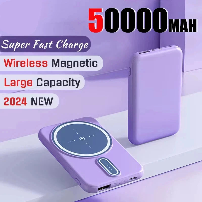 Magnetic Ultra-Thin 50000mAh Wireless  High Capacity Power Bank