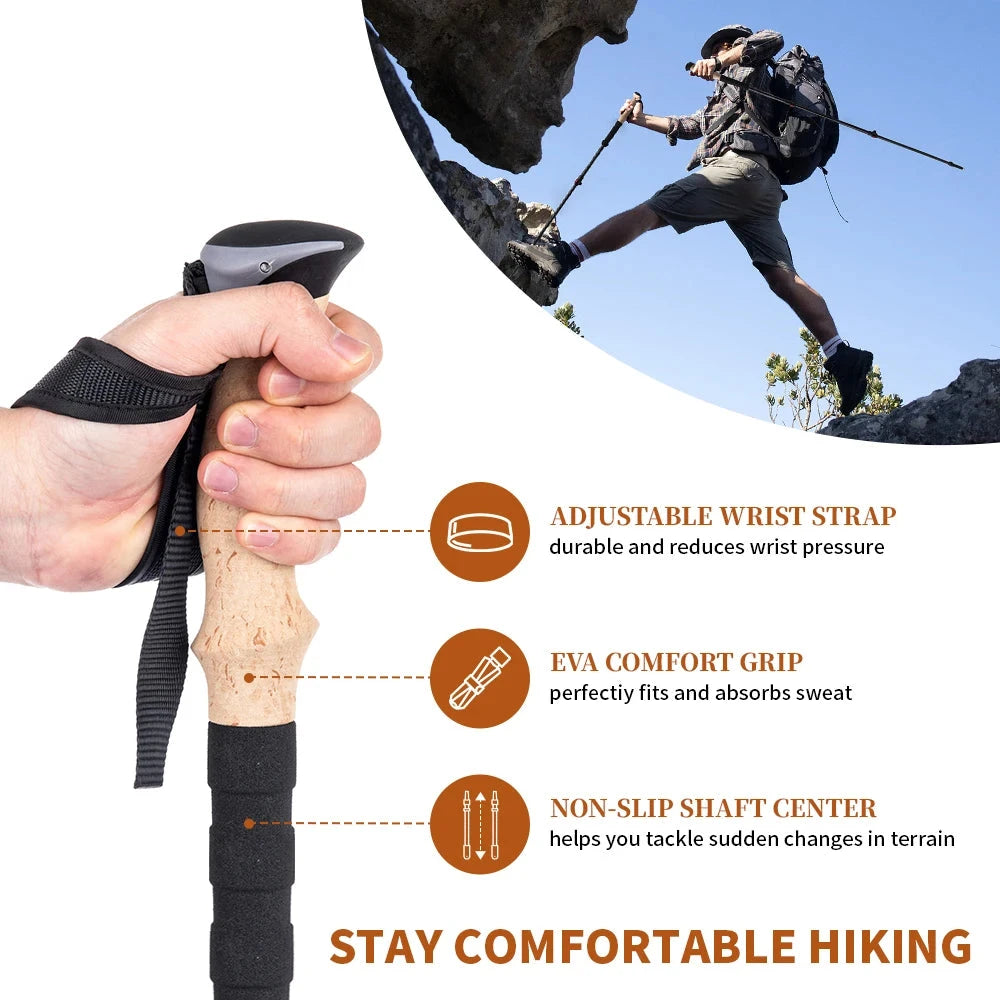 Lightweight Carbon Fiber Collapsible Telescopic Sticks