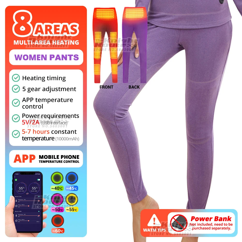 APP control Heated Jacket Thermal Underwear